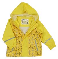 Žltá nepromokavá bunda s kotvami a kapucňou Lupilu