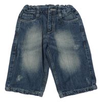 Tmavomodré riflové regular straight kraťasy s prošoupáním Tom Tailor