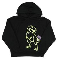 Čierna mikina s dinosaurom a kapucňou Primark