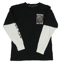 Černo-bílé triko s potiskem a nápisem George