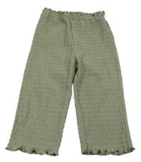 Khaki rebrované culottes nohavice Reserved