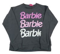Tmavošedá mikina s nápisy - Barbie Primark