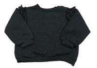 Čierna mikina s volániky s madeirou F&F