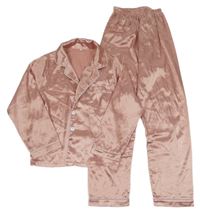 Starorůžové saténové pyžamo