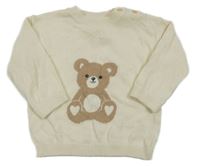Krémový sveter s medvěďom H&M