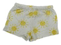 Biele bavlnené kraťasy so sluníčky H&M