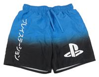 Modro-čierne ombré plážové kraťasy s logem PlayStation H&M