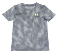 Šedé vzorované sportovní funkční tričko s logem Under Armour