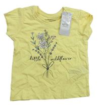 Žlté tričko s květem Primark