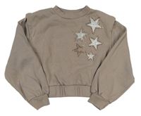 Hnedá crop mikina s hviezdičkami Primark