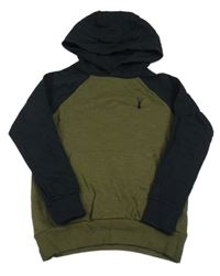 Khaki-černá mikina s kapucí Next