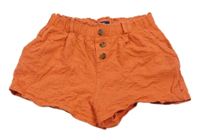 Oranžové vzorované kraťasy s knoflíky Okaidi