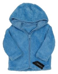 Nové - modrá chlpatá prepínaci mikina s kapucňou dunnes