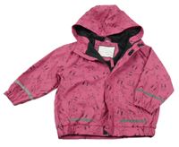 Ružová nepromokavá jarná bunda s králikmi a kapucňou Kiki&Koko