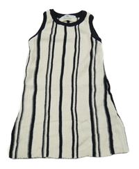 Bielo-čierne pruhované pletené šaty H&M