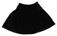 Čierna zamatová trblietavá sukňa Pep&Co