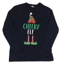 Tmavomodré triko se skřítkem 