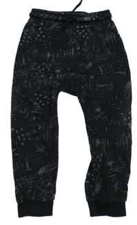 Černo-šedé vzorované tepláky George