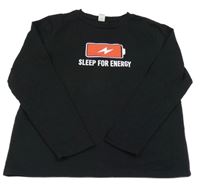 Černé pyžamové triko s nápisem shein