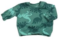 Tmavozelená mikina s dinosaurami Primark