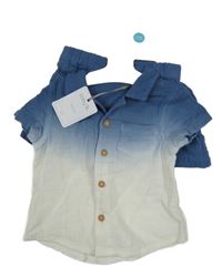 Nové - 2 set - modro-bílá obré mušelínová košile + kraťasy Tu