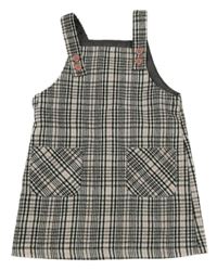 Čierno-bielo-svetloružové vzorované úpletové šaty Nutmeg