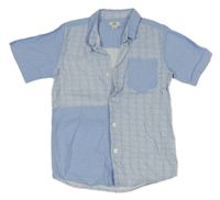 Modro-bílá vzorovaná košile s kapsou River Island