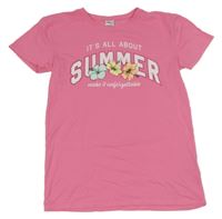 Růžové tričko s nápisem Page one young