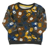 Tmavosivá mikina so zvířaty Pep&Co