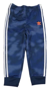 Tmavomdoré sportovní tepláky s pruhy a logem Adidas