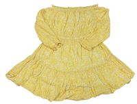Žlté kvetované ľahké šaty M&S
