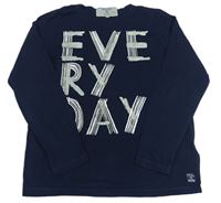 Tmavomodré tričko s nápisom Garcia Jeans