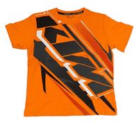 Oranžové sportovní tričko s potiskem 