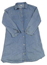 Světlemodré lehké riflové propínací šaty H&M