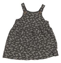 Antracitové kvetované teplákové na traké šaty C&A