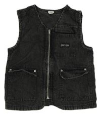 Tmavosivá rifľová vesta s nášivkou River Island