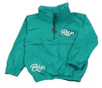 Zelená mikina s nápismi a kamienkami