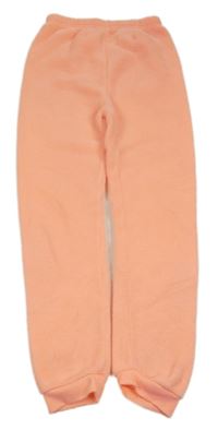 Neonově lososové plyšové tepláky