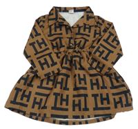 Hnedo-čierne vzorované šaty Shein