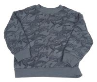 Šedomodrá mikina so zvieratkami Vertbaudet