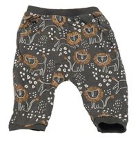 Antracitové baggy tepláky s lvíčky Tu