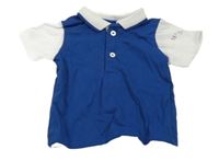 Tmavomodro-bílé polo tričko C&A