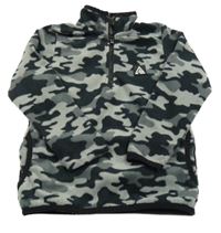 Černo-šedá army fleecová mikina Matalan