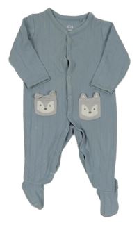 Svetlomodrý rebrovaný overal s pejsky C&A