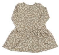 Béžovo-biele šaty s leopardím vzorom a mašlou George