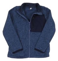 Šedomodrá melírovaná pletená propínací mikina M&S