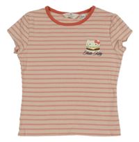 Ružové pruhované crop tričko s Hello Kitty H&M