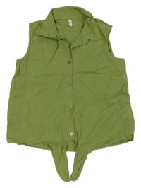 Zelený halenkový crop top 