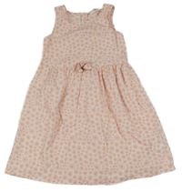 Bielo-ružové kvetované šaty H&M