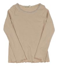 Svetloružové rebrované tričko H&M